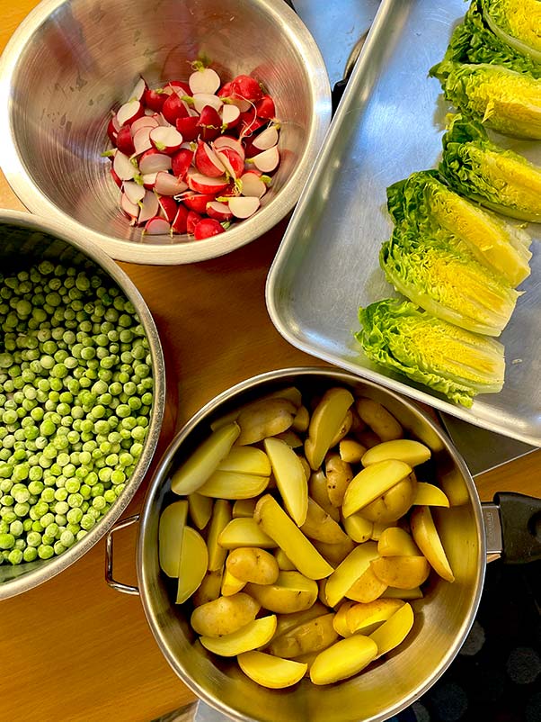 Sautéed spring vegetables ingredients