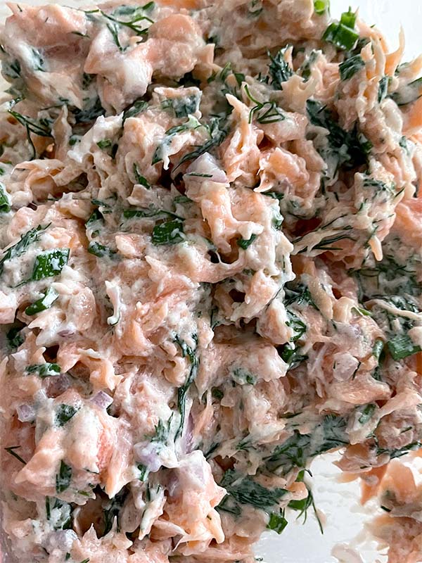 Salmon rillettes mixture