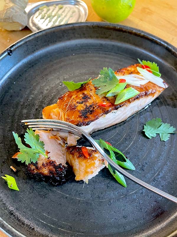 Caramelised salmon