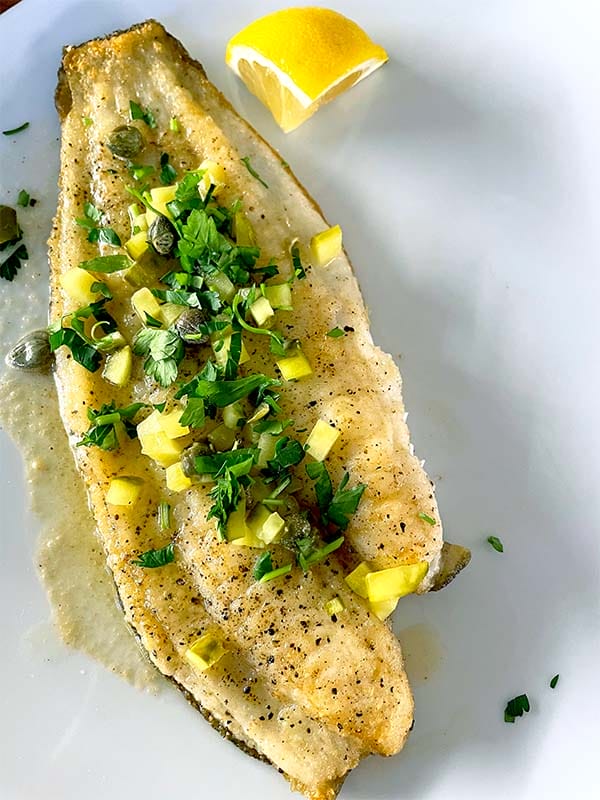Sole in brown butter served