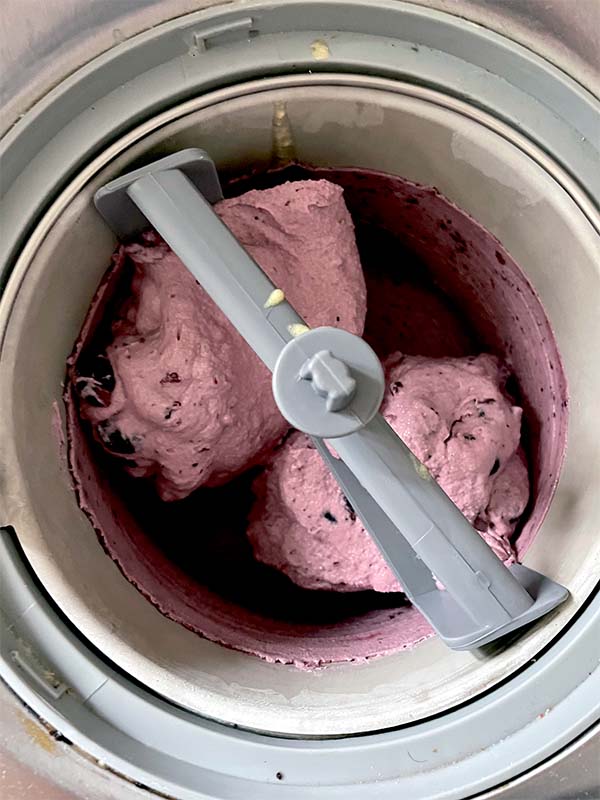 Finished berry ice cream