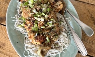 Miso Roasted Cauliflower with Rice Noodles