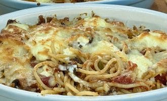 Mushroom & Pepper Baked Spaghetti