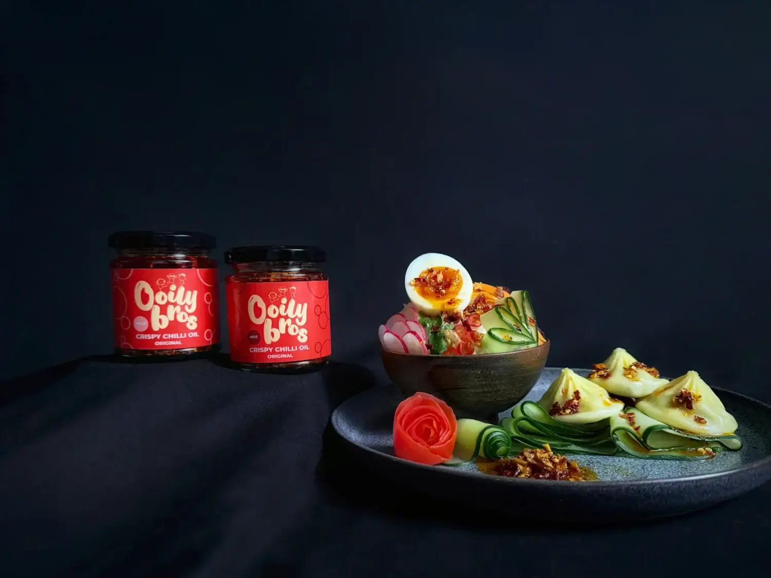 A jar of Ooily Brothers Crispy Chilli Oil